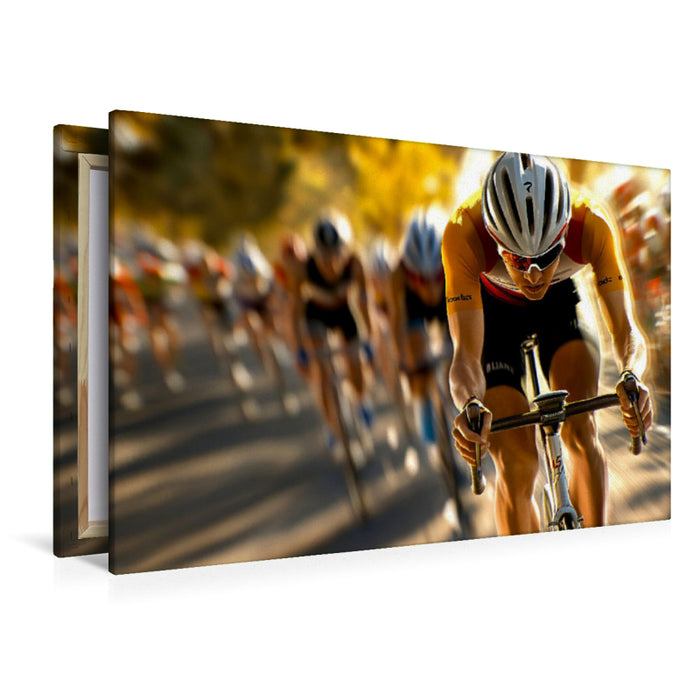 Premium Textil-Leinwand Triathlon