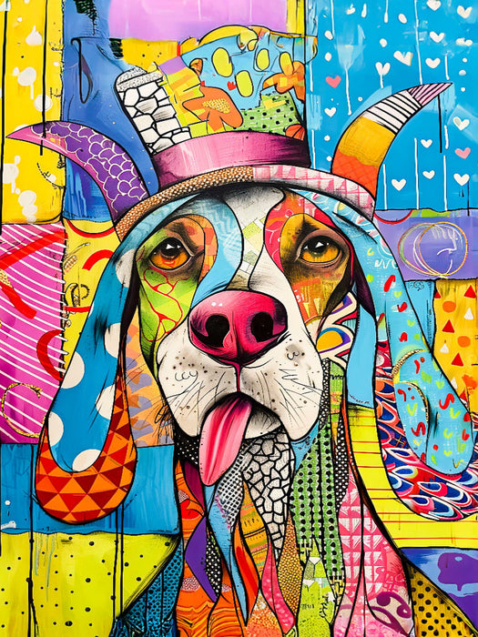 Buntes Pop-Art Hundegesicht - CALVENDO Foto-Puzzle'