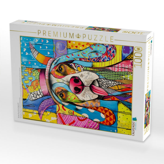 Buntes Pop-Art Hundegesicht - CALVENDO Foto-Puzzle'