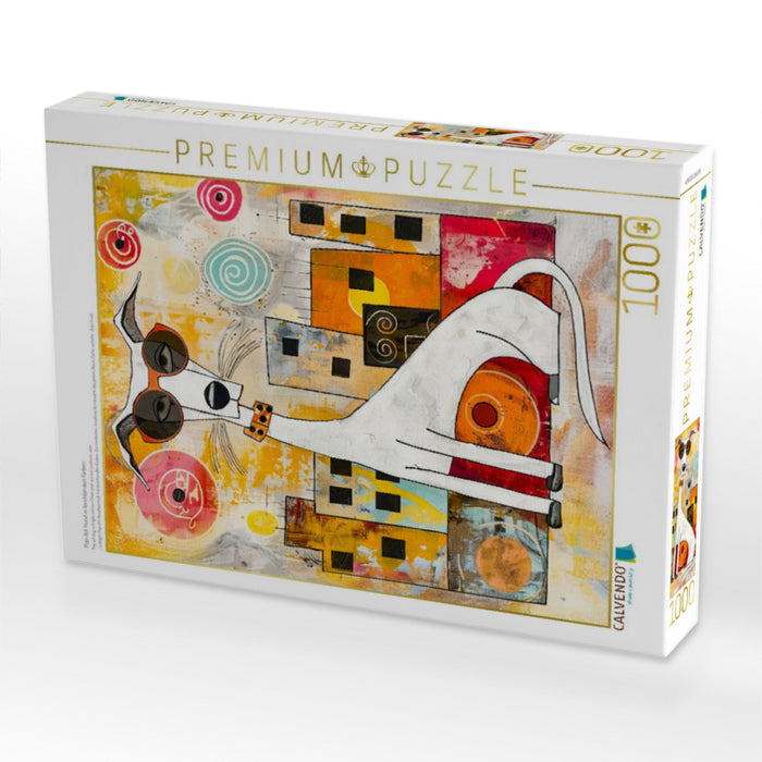 Pop-Art Hund in leuchtenden Farben - CALVENDO Foto-Puzzle'