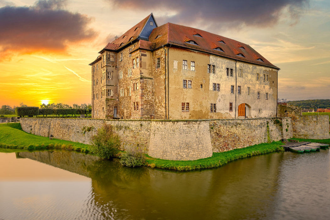 Premium Textil-Leinwand Wasserburg in Heldrungen