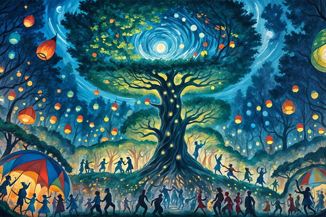 Premium Textil-Leinwand Neujahrsfeier