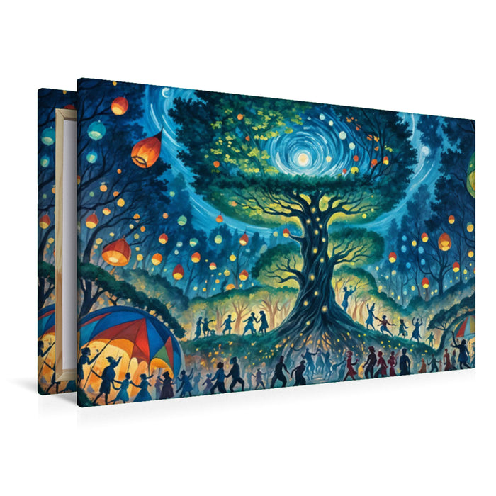 Premium Textil-Leinwand Neujahrsfeier