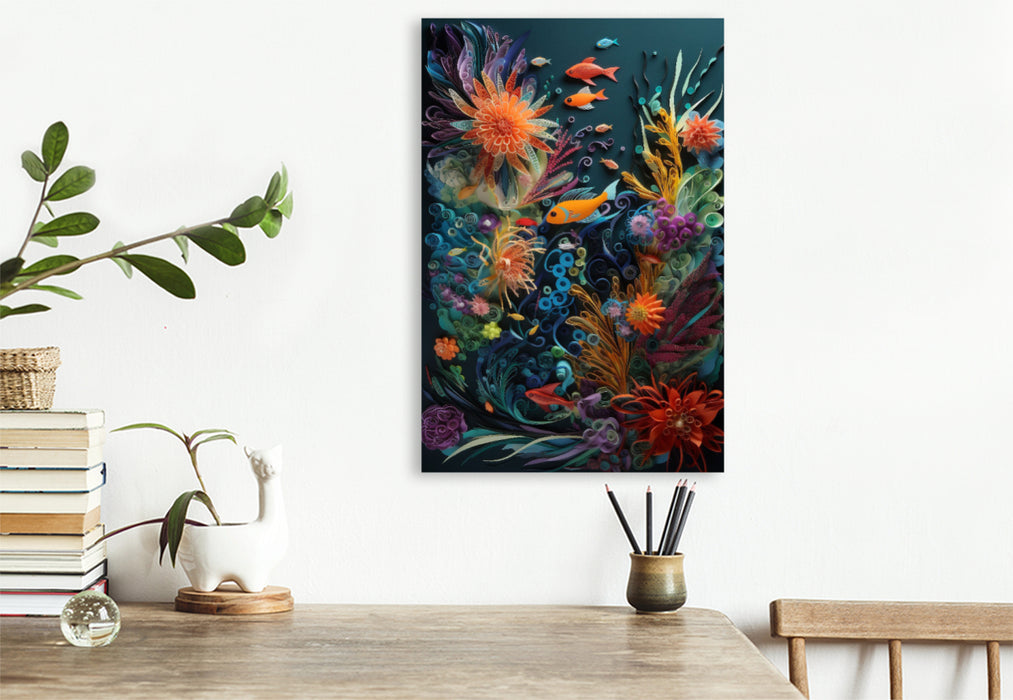 Aquarium coloré en toile textile premium 
