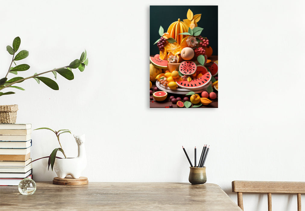 Fruits en toile textile premium sur le buffet 