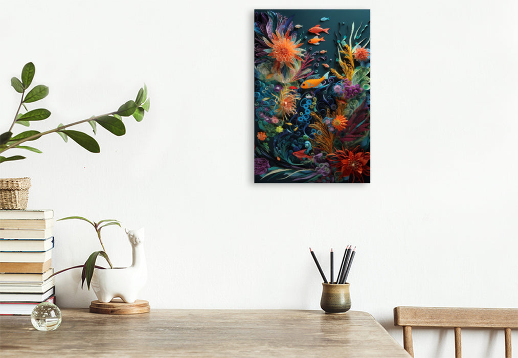 Aquarium coloré en toile textile premium 