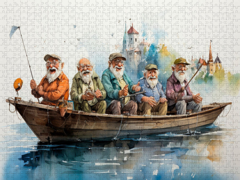 Lustige Rentner - Angeltour - CALVENDO Foto-Puzzle'