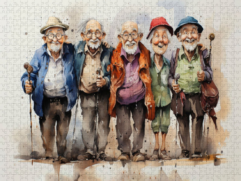 Lustige Rentner - Wandertag - CALVENDO Foto-Puzzle'
