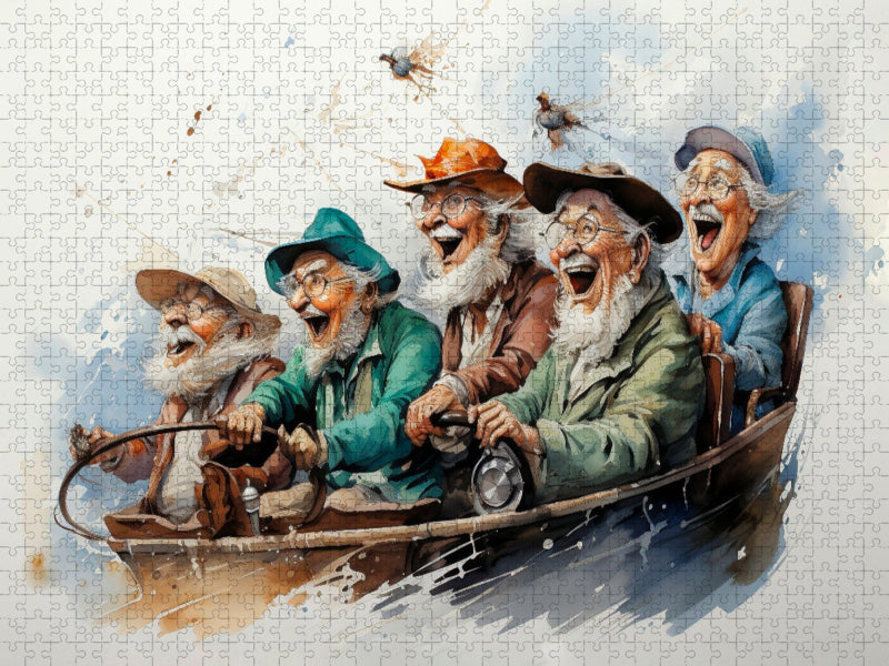 Lustige Rentner - Achterbahnsause - CALVENDO Foto-Puzzle'