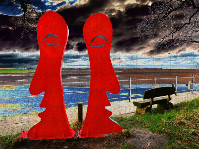 Skulptur am Dangaster Strand - CALVENDO Foto-Puzzle'
