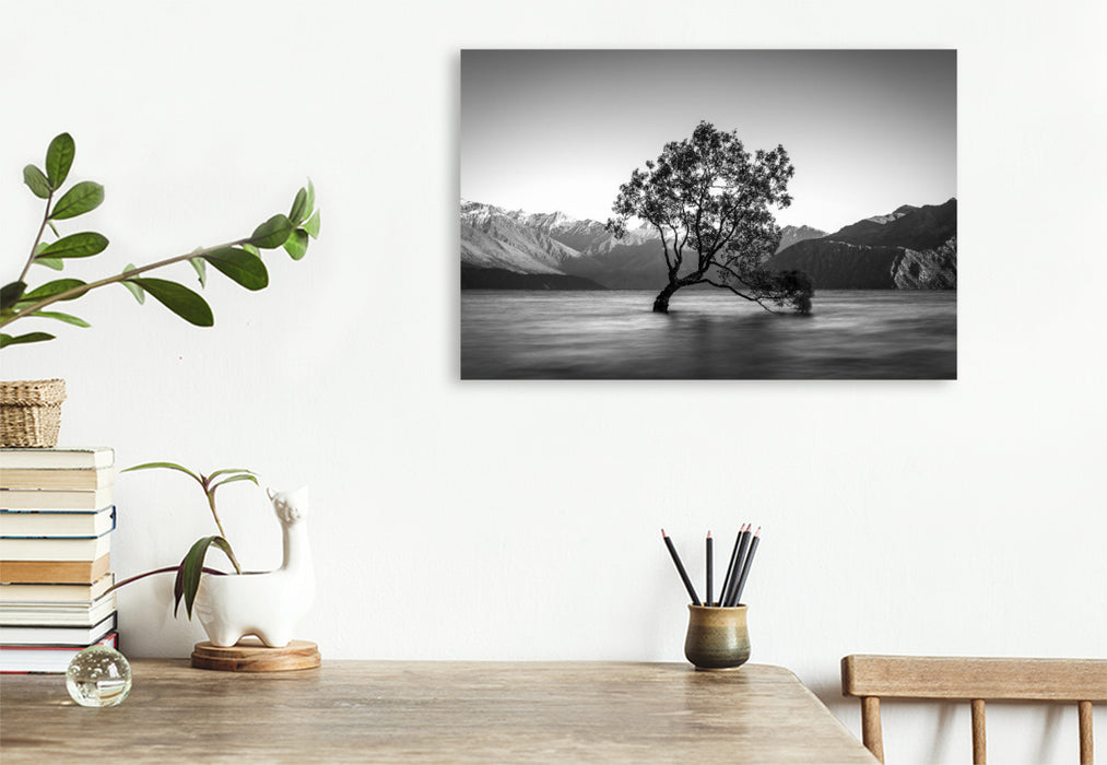 Premium Textil-Leinwand Der Baum von Wanaka - Neuseeland