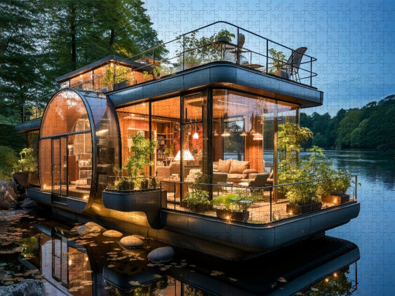 Hausboote - CALVENDO Foto-Puzzle'