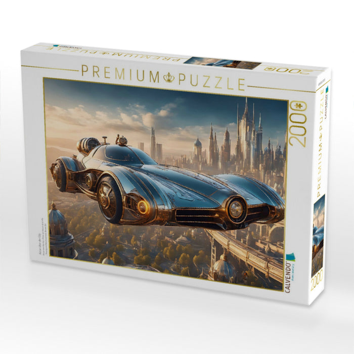 Aircar über der City - CALVENDO Foto-Puzzle'