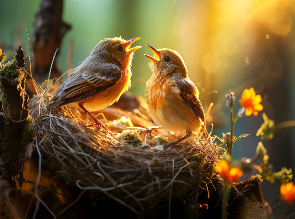 Vögel, wir haben Hunger - CALVENDO Foto-Puzzle'