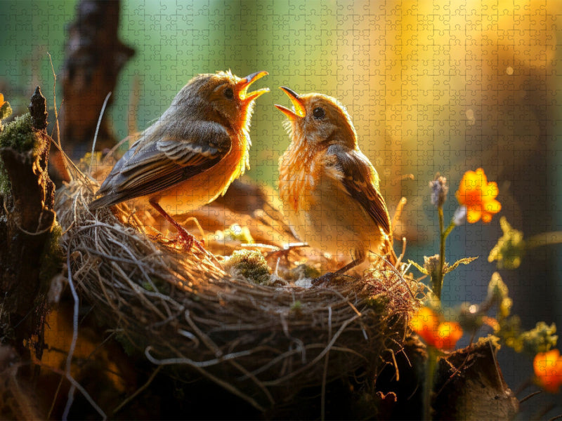 Vögel, wir haben Hunger - CALVENDO Foto-Puzzle'