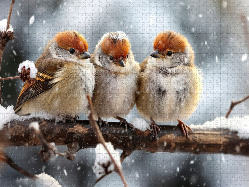 Vögel, wir rücken zusammen - CALVENDO Foto-Puzzle'