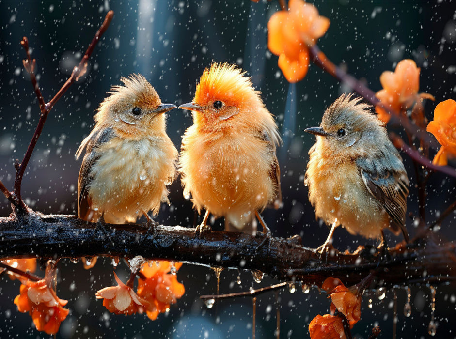 Vögel, Schietwetter, oder? - CALVENDO Foto-Puzzle'