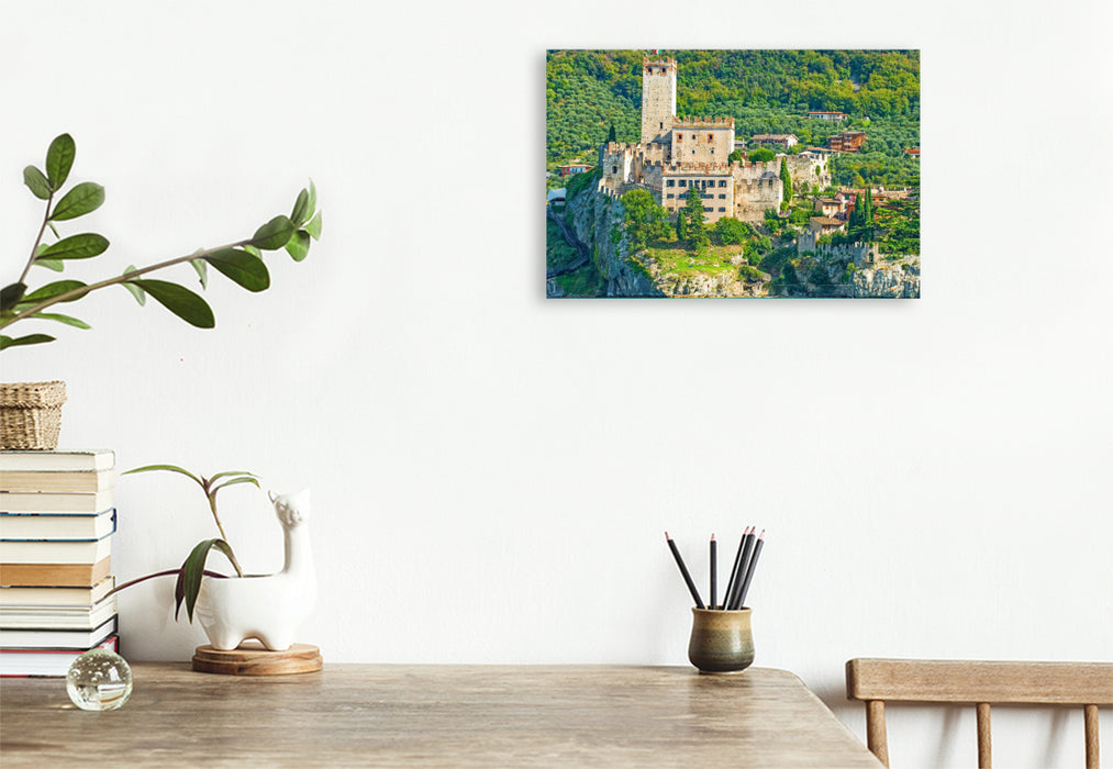 Premium Textil-Leinwand Aussicht auf das Castello Scaligero