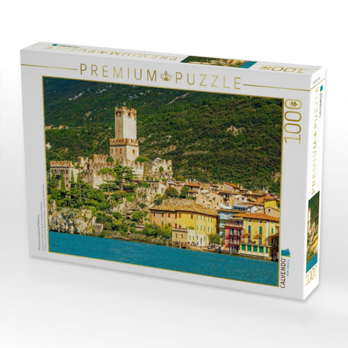 Postkartenausblick auf Malcesine - CALVENDO Foto-Puzzle'