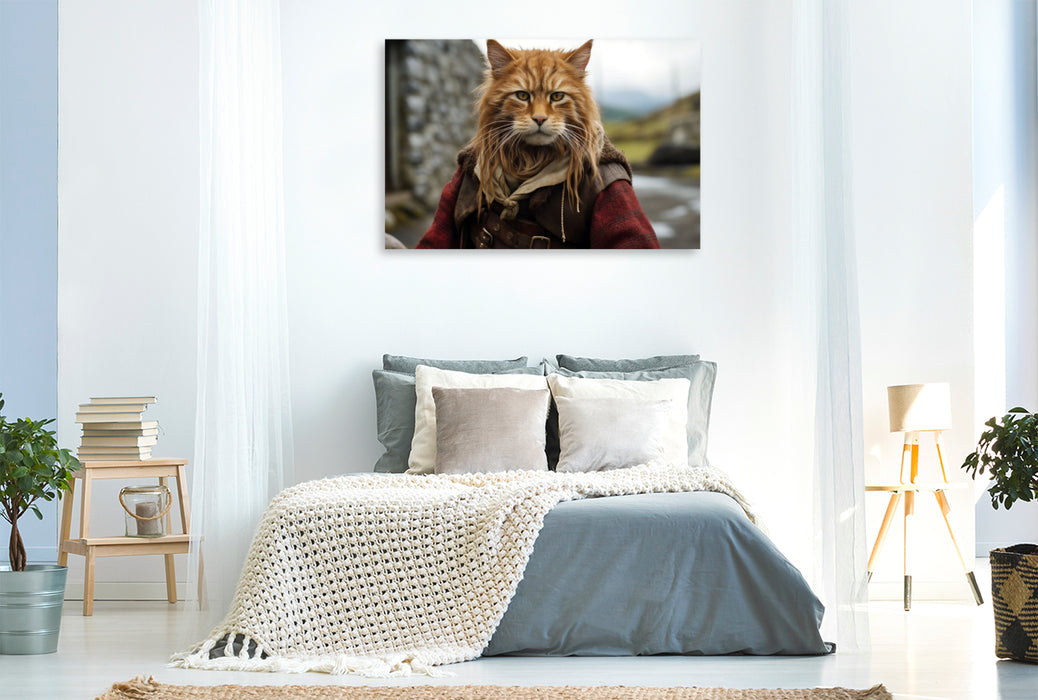 Premium Textil-Leinwand Ein Motiv aus dem Kalender "Schottische Katzenhelden"
