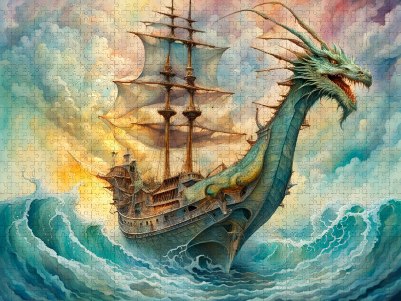 Ein Motiv aus dem Kalender Fantasie-Drachensegelschiffe - CALVENDO Foto-Puzzle'