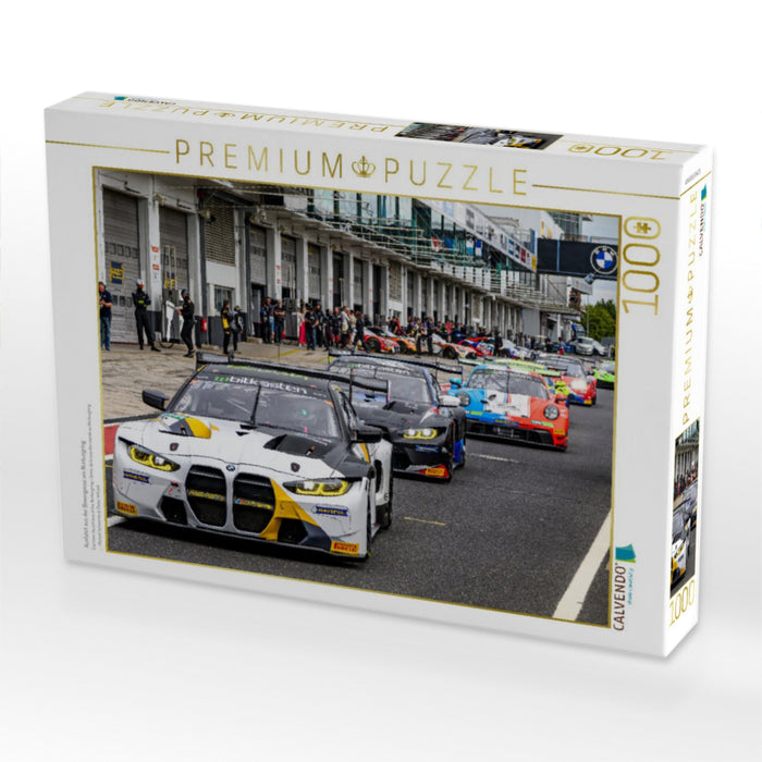 Ausfahrt aus der Boxengasse am Nürburgring - CALVENDO Foto-Puzzle'