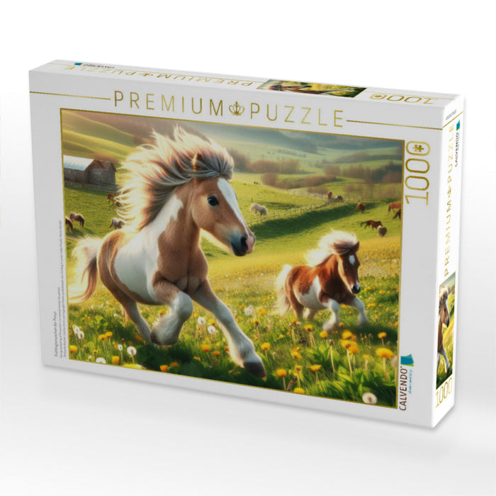 Frühlingserwachen der Ponys - CALVENDO Foto-Puzzle'