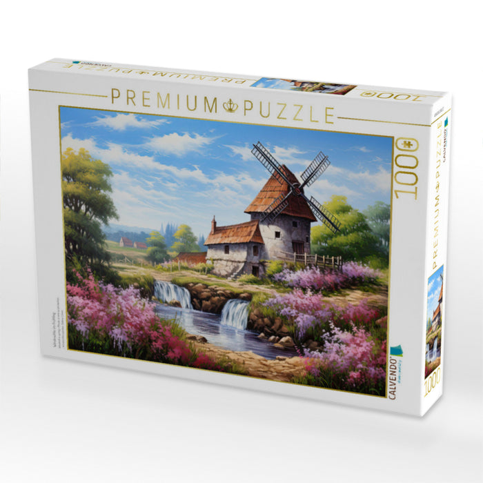 Windmühle im Frühling - CALVENDO Foto-Puzzle'