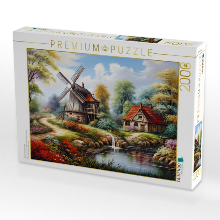 Windmühle am Bach - CALVENDO Foto-Puzzle'