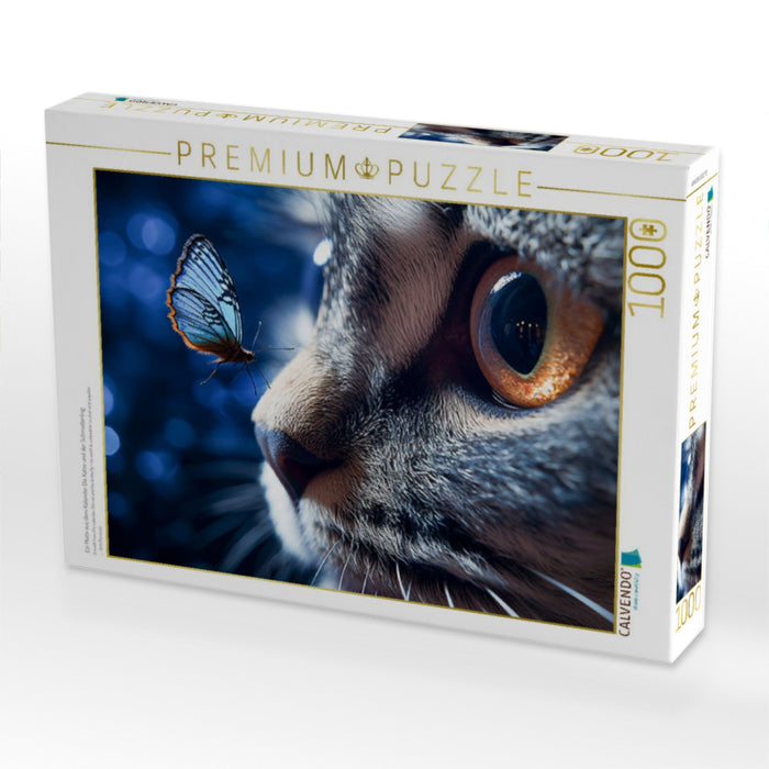 Ein Motiv aus dem Kalender Die Katze und der Schmetterling - CALVENDO Foto-Puzzle'