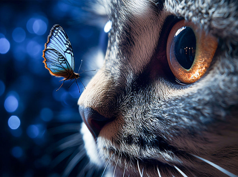 Ein Motiv aus dem Kalender Die Katze und der Schmetterling - CALVENDO Foto-Puzzle'