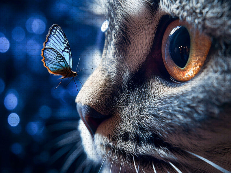 Ein Motiv aus dem Kalender Die Katze und der Schmetterling - CALVENDO Foto-Puzzle'