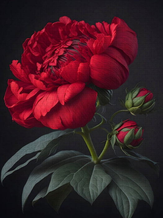 Rote Phantasieblume - CALVENDO Foto-Puzzle'