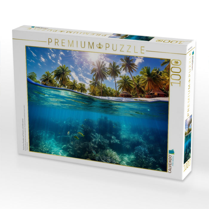 Tropisches Paradies mit Palmen und Unterwasser - CALVENDO Foto-Puzzle'