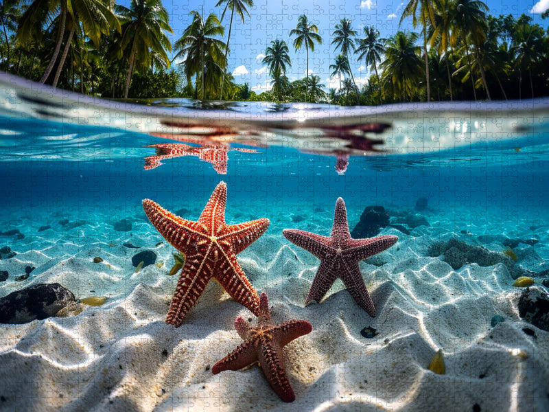 Seesterne - Unterwasser mit Palmen - CALVENDO Foto-Puzzle'