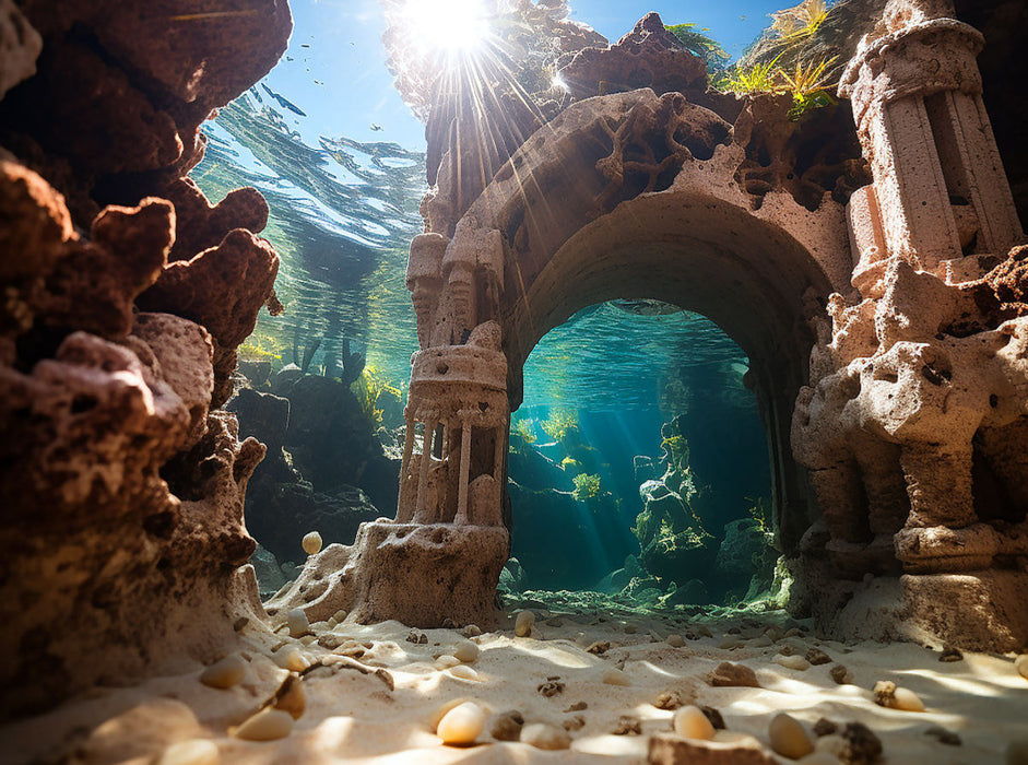 Unterwasser Ruine - CALVENDO Foto-Puzzle'