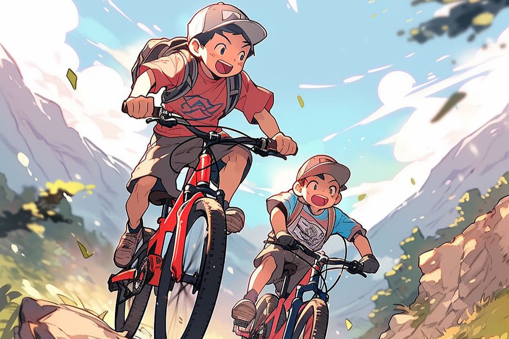 Premium Textil-Leinwand Fahrradtour