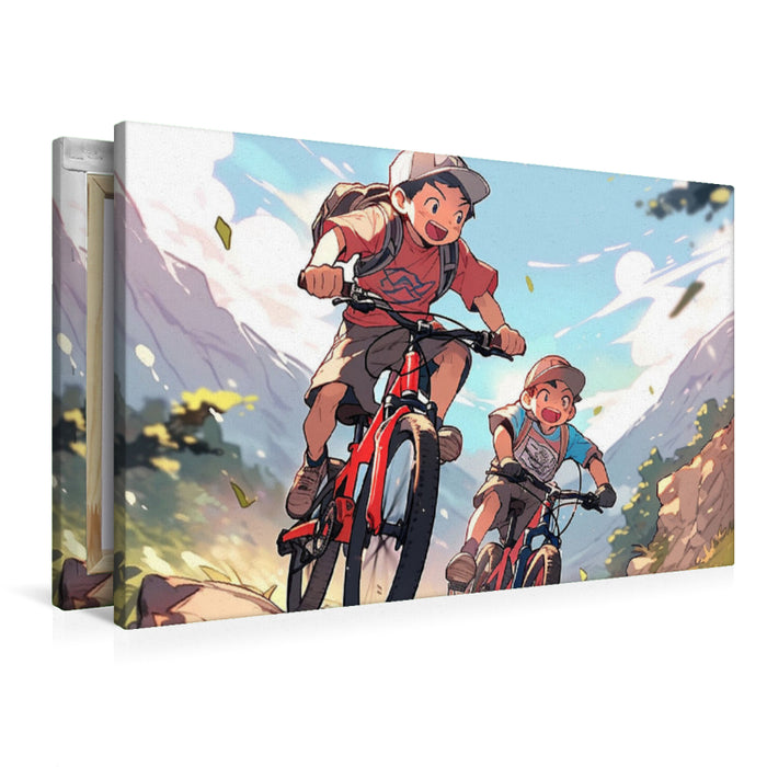 Premium Textil-Leinwand Fahrradtour