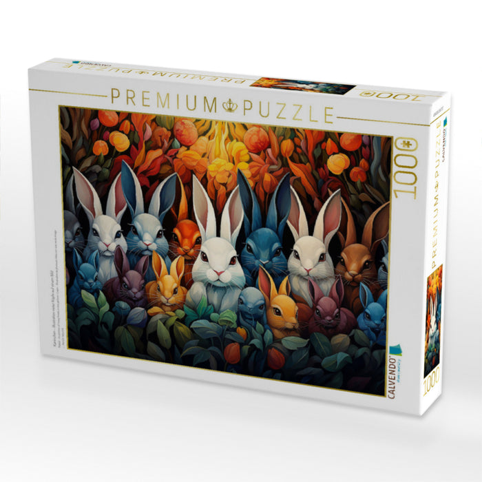 Kaninchen - Illustration vieler Köpfe auf einem Bild - CALVENDO Foto-Puzzle'