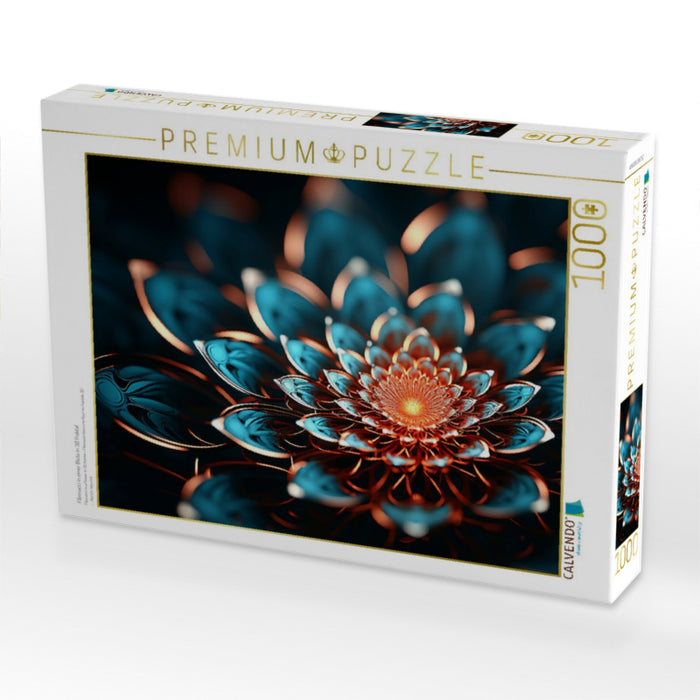 Fibonacci in einer Blüte in 3D Fraktal - CALVENDO Foto-Puzzle'