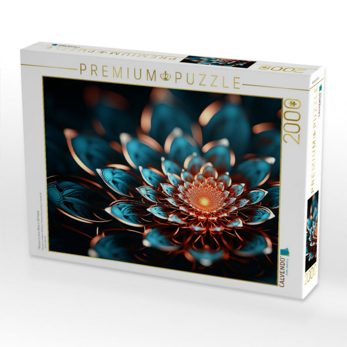 Fibonacci in einer Blüte in 3D Fraktal - CALVENDO Foto-Puzzle'