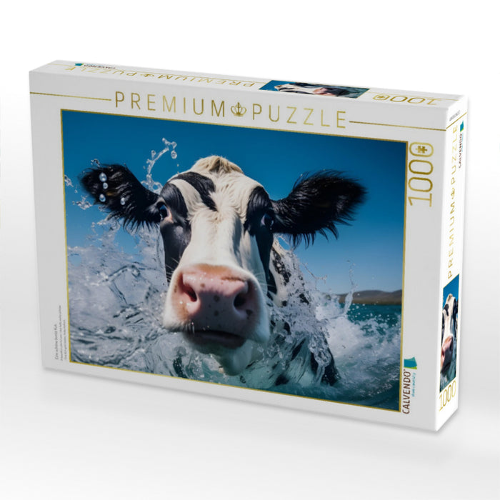 Eine schöne bunte Kuh - CALVENDO Foto-Puzzle'