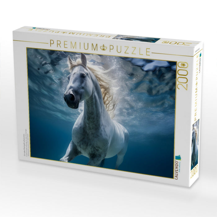 Ein edles Pferd geht schwimmen - CALVENDO Foto-Puzzle'