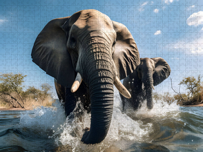 Große Elefanten - CALVENDO Foto-Puzzle'