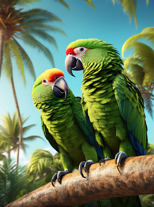 Amazonenpapageien im Tropenparadies - CALVENDO Foto-Puzzle'