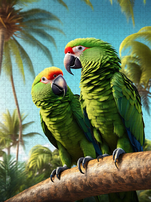 Amazonenpapageien im Tropenparadies - CALVENDO Foto-Puzzle'