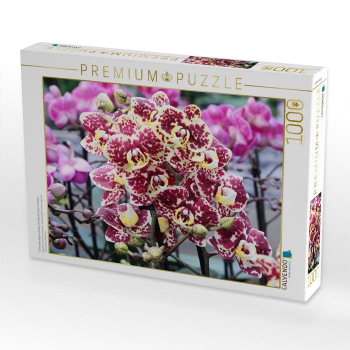 Schmetterlingsorchidee mit lebhaft roten Punkten - CALVENDO Foto-Puzzle'