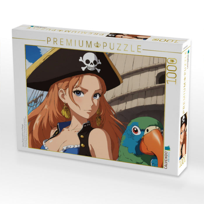Anime Piratenmädchen mit Papagei - CALVENDO Foto-Puzzle'