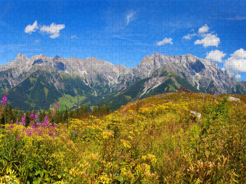 Schöne Blumenwiese auf der Steinbockalm - CALVENDO Foto-Puzzle'