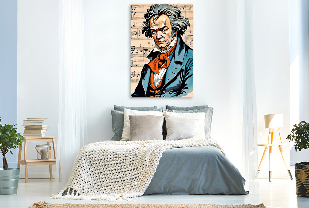 Premium Textil-Leinwand Ludwig van Beethoven ( 1770-1827)
